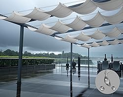 SunnyRoyal Light Grey 7'x7' Waterproof Pergola