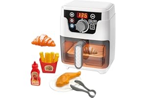 PLAYSSNIOR BOJIA Air fryer Premium Toys,Toy Air Fryer for Kids, Kids Play Kitchen Playset Accessories, Kitchen Accessories Pretend Play Toddler Playset for Girls Boys Birthday Gifts