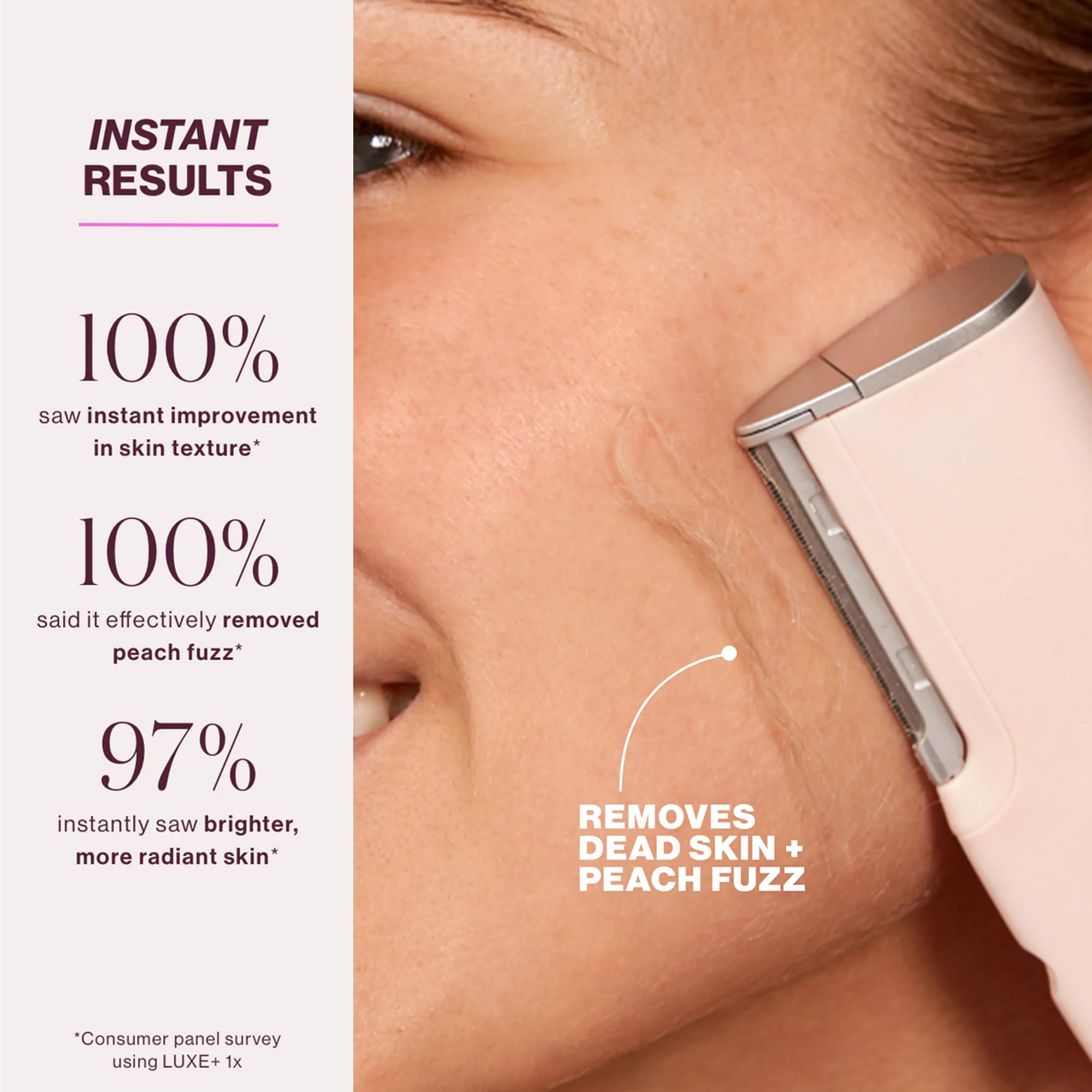 DERMAFLASH LUXE+ Sonic Dermaplaning Tool for Face Peach Fuzz Removal, Anti-Aging and Exfoliation