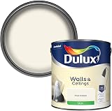 Dulux Silk Emulsion Paint For Walls And Ceilings Fine Cream 2.5 Litres