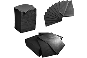 MHY CARE 50 Pcs Black Dental Bibs Disposable 13" x 18", 3 Ply Soft & Waterproof Disposable Nail Mats, Dentists Bibs, DIY Beauty, Pink Tattoo Supplies