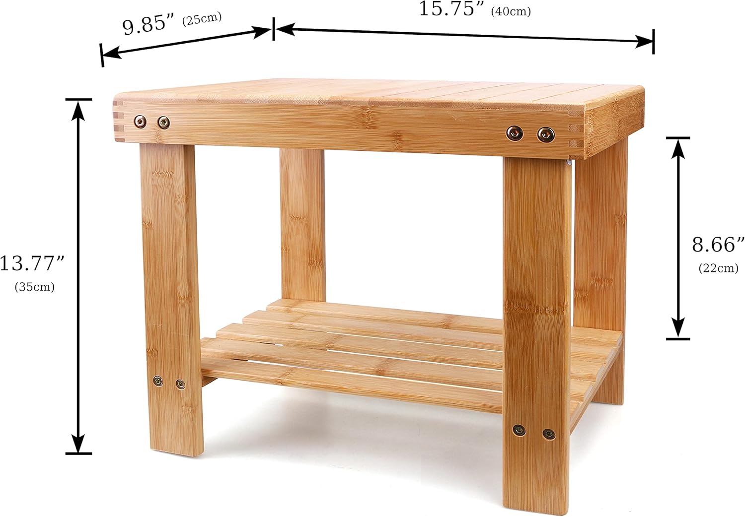 YUHUAWYH Bamboo Shower Bench Little Shower Seat Corner Shower Stool for Shaving Legs Small Shoe Bench Foot Rest Step Stool Natural: Kitchen & Dining