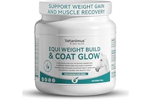 Vetanimus Horse Weight Gain Supplement Weight Build & Coat Glow Supplement for Horses Grounded Flaxseed with Omega-3 840g