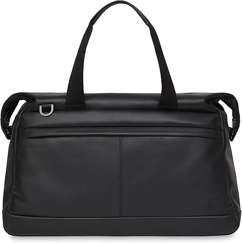 black leather duffle bag mens