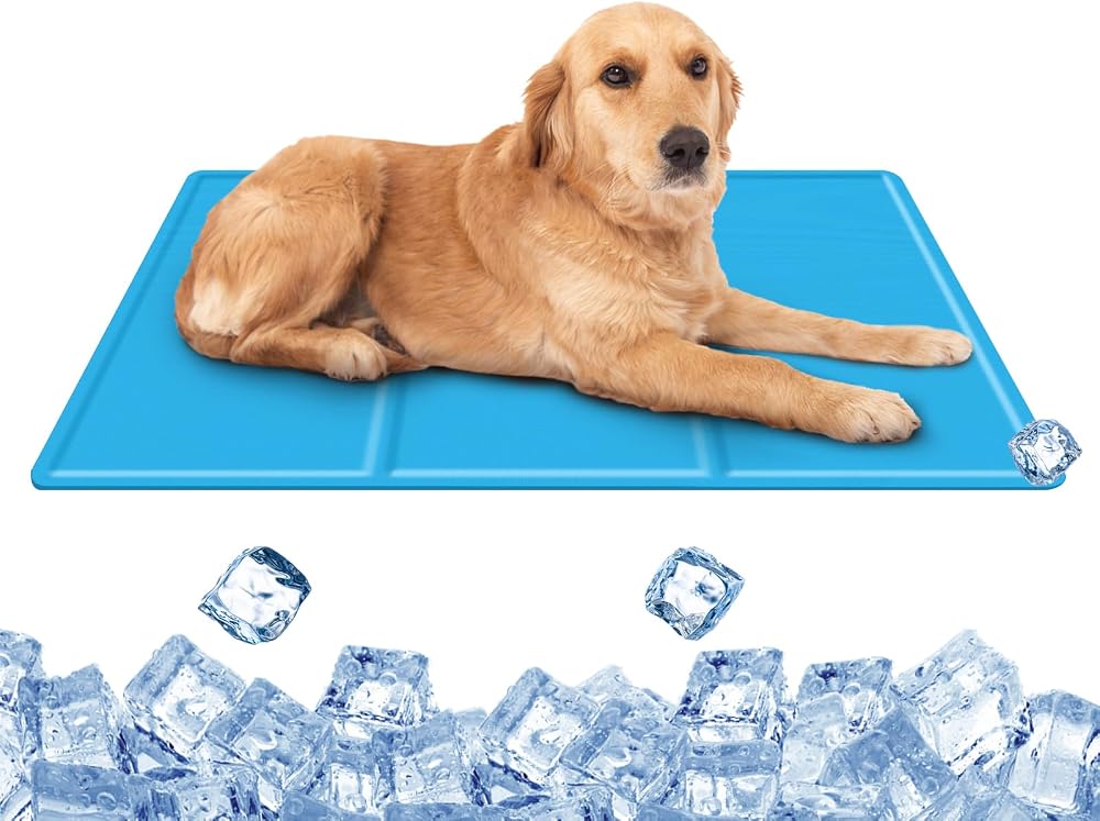 SNMIX Dog & Cat Cooling Mat Large 90x50 cm Blue Self-Cooling Gel Pad