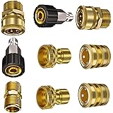 POHIR Pressure Washer Adapter Set, Garden Water Hose Quick Connect Kit, M22 Swivel to 3/8'' Quick Connect, 3/4" to Quick Rele