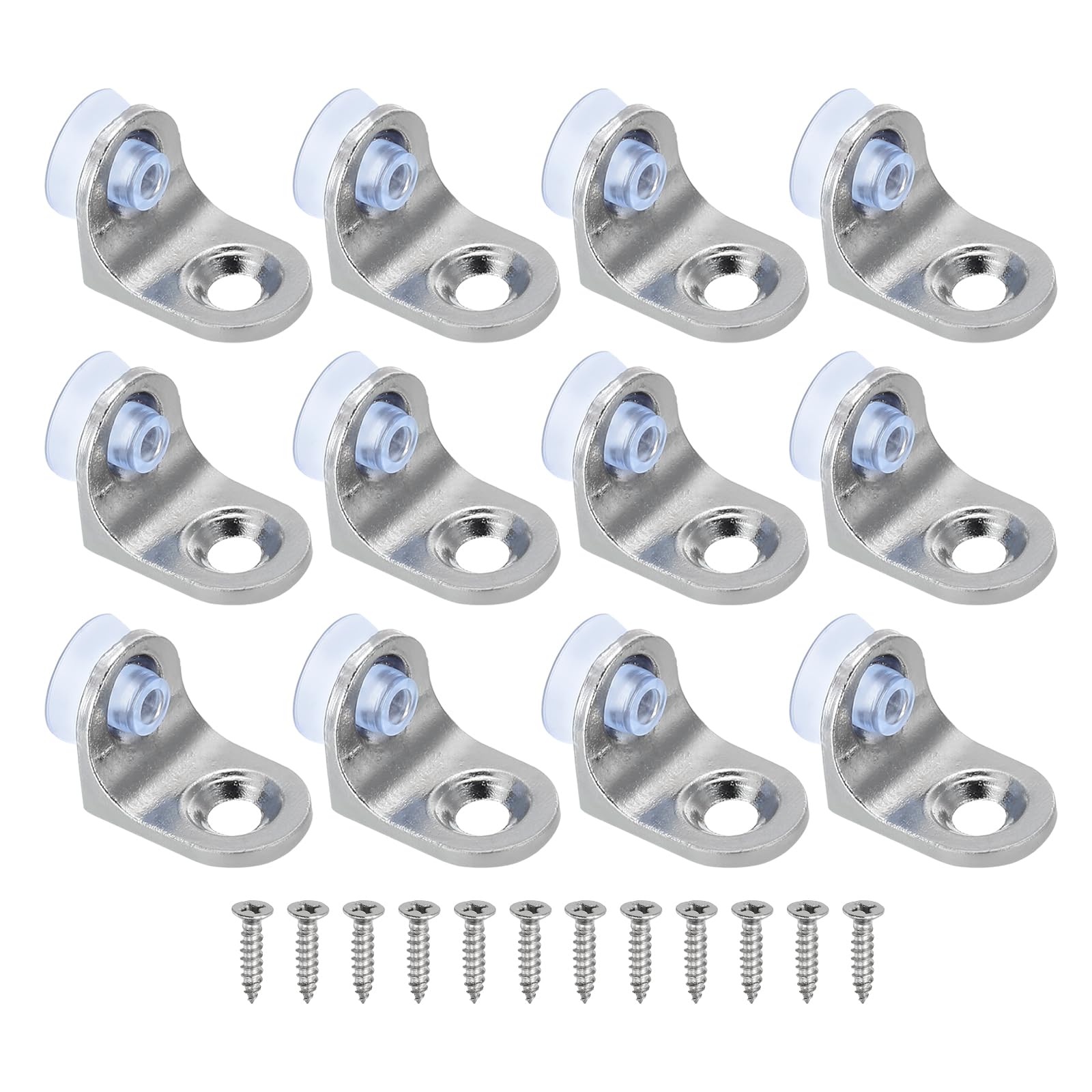 PATIKIL Shelf Support Pegs Nails, 12pcs Cylindrical Cabinet Shelf Pins with Screws, Pegs for Shelves for Wooden Kitchen Cabinet, Cupboard, Bookcase, Closet,Silver