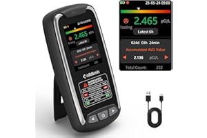 LifeBasis Radon Detector with TFT Color Display, Portable Radon Monitor for Home Rechargeable Radon Tester Long Data Storage with Visual and Audible Alarm First Data Display in 6 Hours pCi/L or Bq/m³