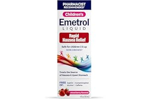Emetrol Children's Non-Drowsy Nausea Relief - Liquid Nausea Medicine for Upset Stomach - Nausea Relief for Kids - Mixed Berry Flavor - 4fl oz