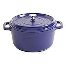 Crock-Pot 98260.02 Edmound Round Cast Aluminium Dutch Oven with Non-Stick Surface, 5 Quart, Blue