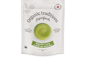 Organic Traditions Matcha Latte Powder, Japanese Matcha Green Tea With Coconut Milk, Naturally Occurring Caffeine And L Thean