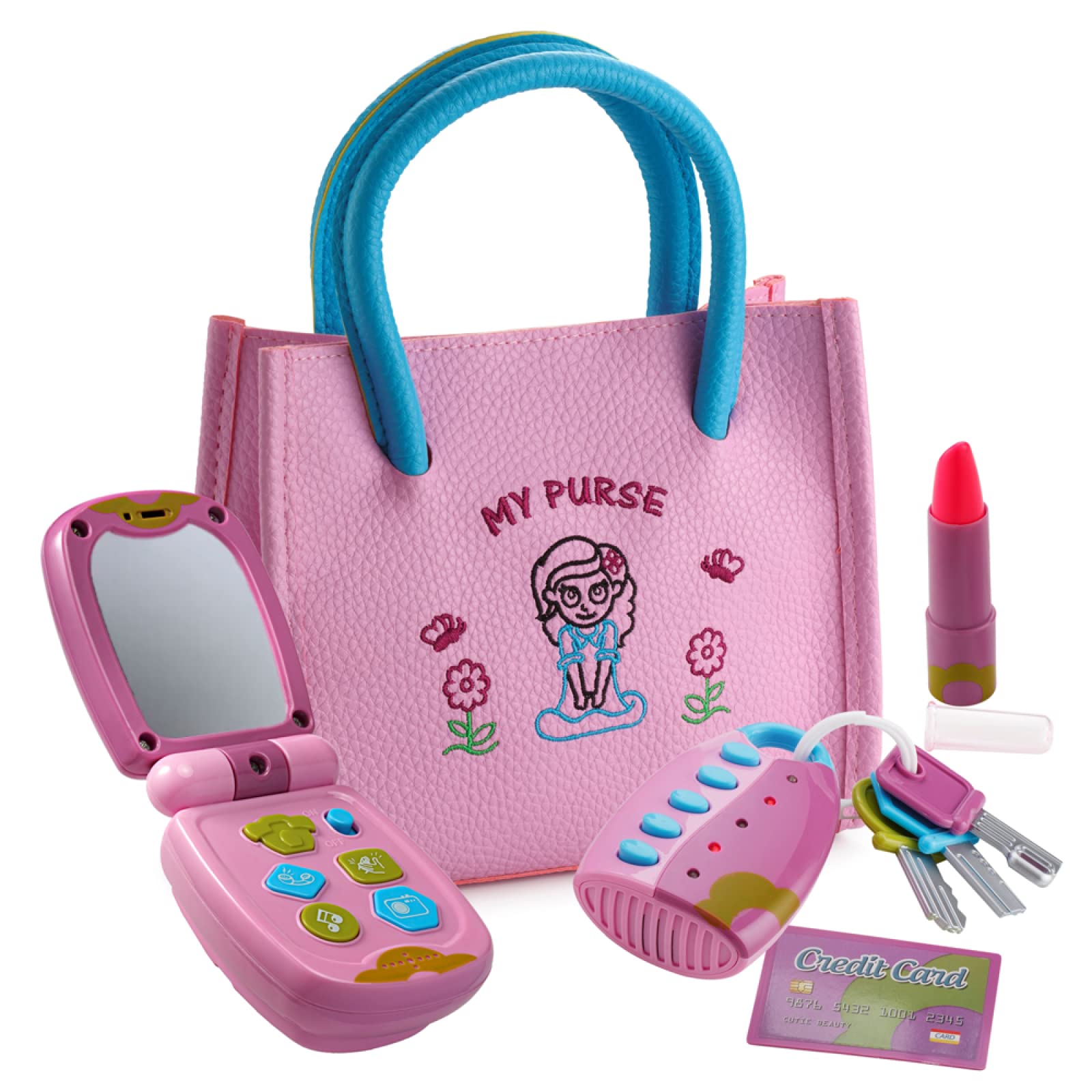 Photo 1 of Dress-Up-America Toddler Purse - Pretend Play Purse for Kids - Little Girls Pretend Play Toys | Ages 1, 2, 3 Years Old - My First for Birthdays | Gifts | Party | Christmas