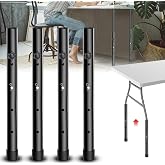 4 Heights Folding Table Leg Extenders,Heavy Duty Desk Leg Extensions, Table Leg Risers for Straight/Bent Legs,Table Height Extenders/Lifter, Prevent Backpain-4pcs