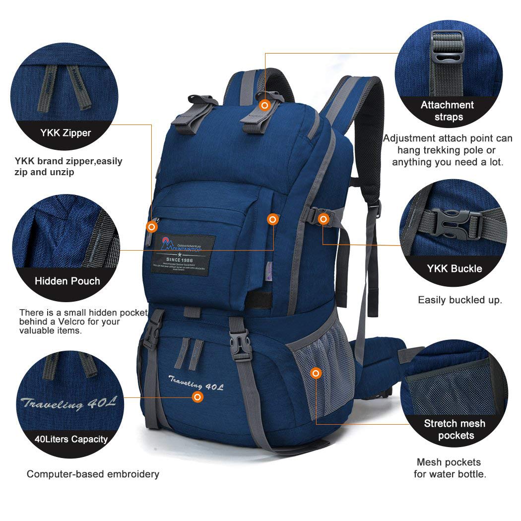 TQVLNMCR Zaino Da Trekking 20 L Zaino Da Bicicletta Zaino Sportivo Zaino Da Giorno For Uomo E Donna Impermeabile For Escursionismo Alpinismo Viaggio Sci Guida, Verde Scuro 20l(E - Foto 5