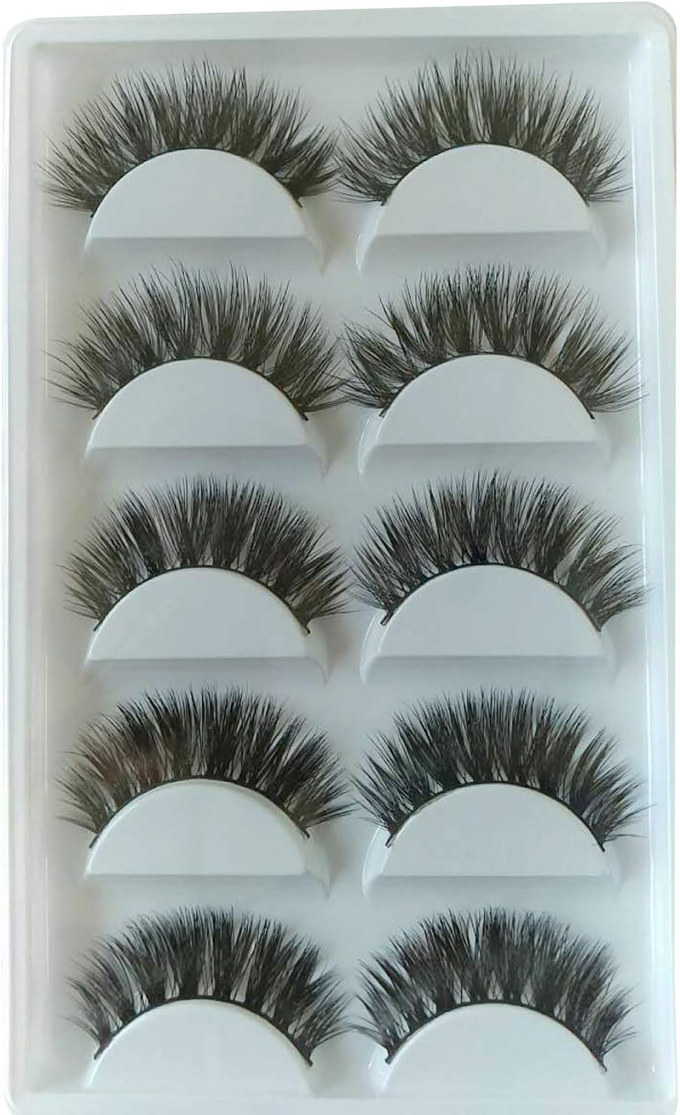 5pairs Faux Mink False Eyeashes Natural Thick Cross Fake Lashes Long Look Real Eyelashes Soft 3D Strip Lashes Set Easy Apply False Eyelashes Dramatic Fluffy Lashes Multipack Faux Mink Lashes