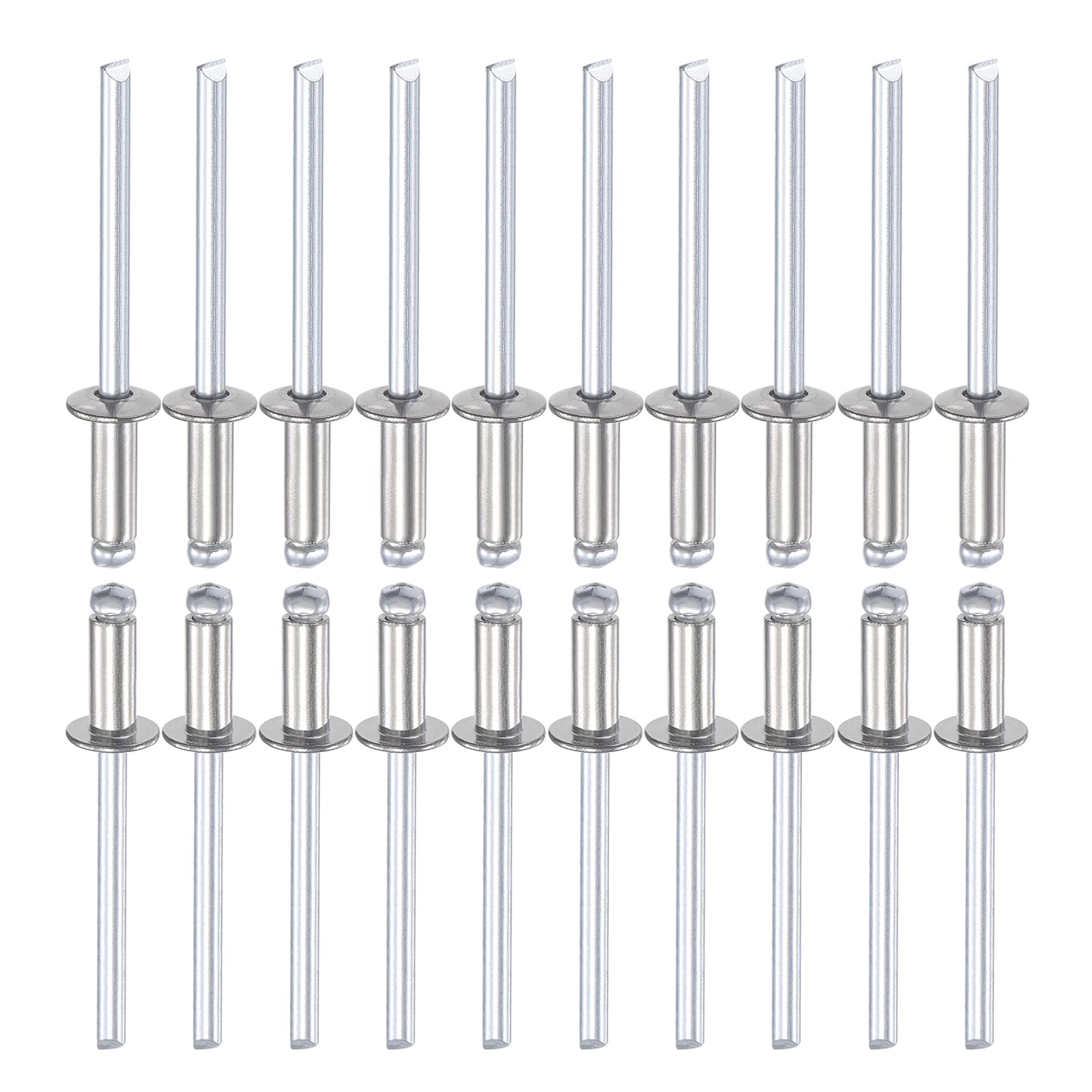 DTGN 4mm x 10mm (DXL) Blind Rivets - 100Pack - Good for Machinery Joining - 304 Stainless Steel Dome Open End Rivet