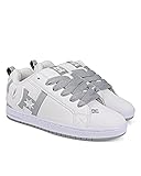 DC Men's Court Graffik Skate Shoe, White/Grey, 10