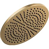 Delta Faucet Single-Spray Raincan , Gold Shower Head, Rainfall Shower Head, Metal Shower Head, 2.5 GPM Flow Rate, Champagne B