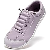 HOBIBEAR Leather Barefoot Shoes Lightweight Wide Toe Box Zero Drop Slip-on Shoes for Women