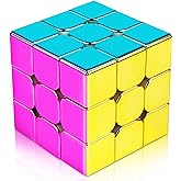 D-FantiX Mirror Reflective Magnetic Speed Cube 3x3x3 with Display Stand | Shiny Metallic Color Fidget Toys for Kids 8-12, Original Stickerless Magic Cube Travel Toy, Birthday Gift for Teen Girls Boys