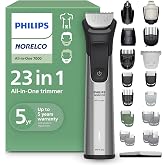 Norelco Philips All-in-One 7000 23-in-1 Trimmer, Face, Hair &amp; Body, Steel | Dense &amp; Longer Beards, BeardSense Technology, 26 Length Settings, Titanium Blades, Hair &amp; Body Grooming, 5-Hour Runtime