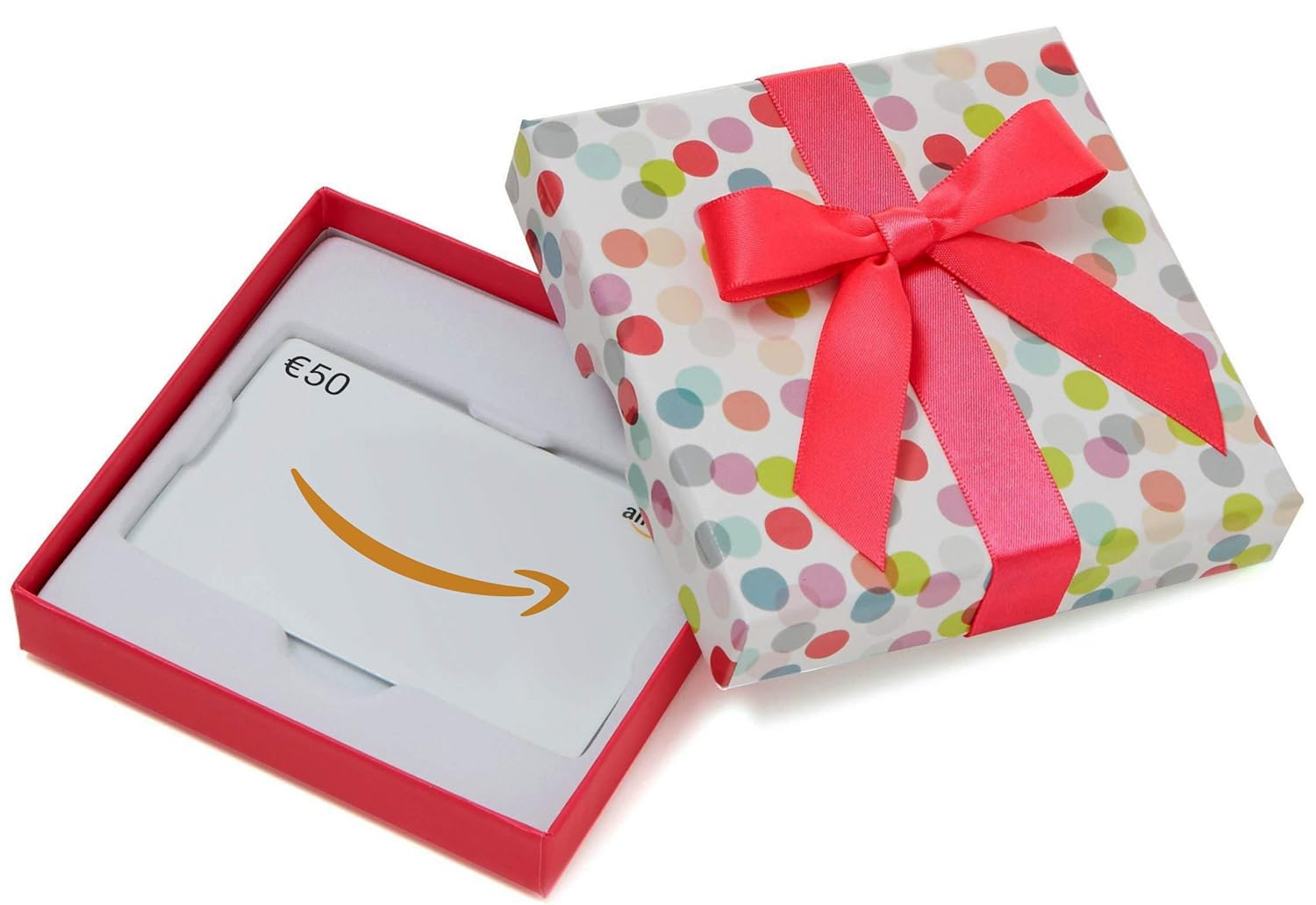 Amazon.de Geschenkkarte in Geschenkbox - 50 EUR (Bunte Punkte): Amazon.de: Geschenkgutscheine