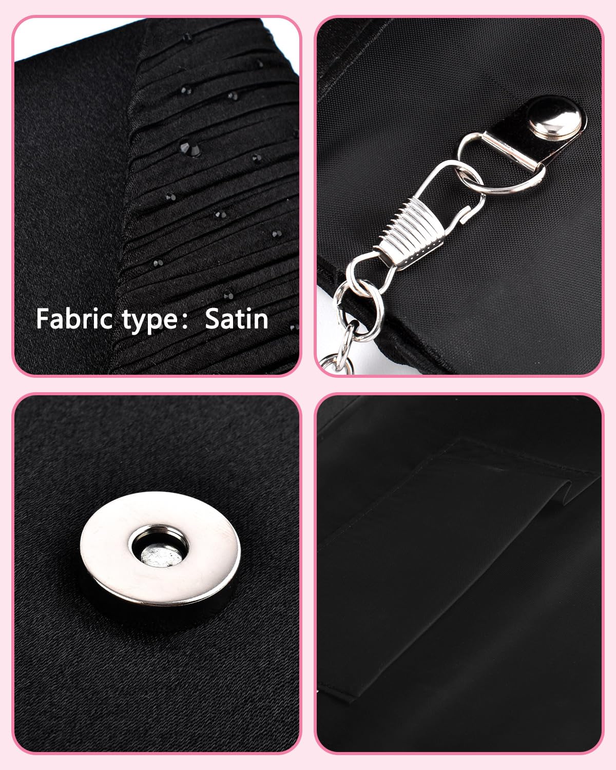 TINDTOP Evening Clutch Purses for Women Handbags for Formal Wedding Party Cocktail Prom Crossbody Shoulder Envelope Bag