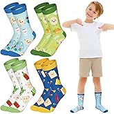 Shyyween 8 Pairs Passover Matzah Socks for Kids Pesach Seder Holiday Gift Passover Novelty Frogs Crew Socks Jewish Holiday Party Favors Accessories, 7-10 Years