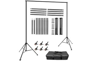 Hemmotop Backdrop Stand 10x8ft (WxH), Photography Background Stand for Parties, Adjustable Photo Backdrop Stands Kit for Wedding, Photo Booth, Party, Decoration, Balloon, Projector Screen