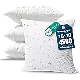 Phantoscope 18 x 18 Pillow Inserts - Pack of 4 Outdoor Water Resistant Throw Pillow Inserts Hypoallergenic Square Decorative Couch Sham Cushion Stuffer - 18 Inches