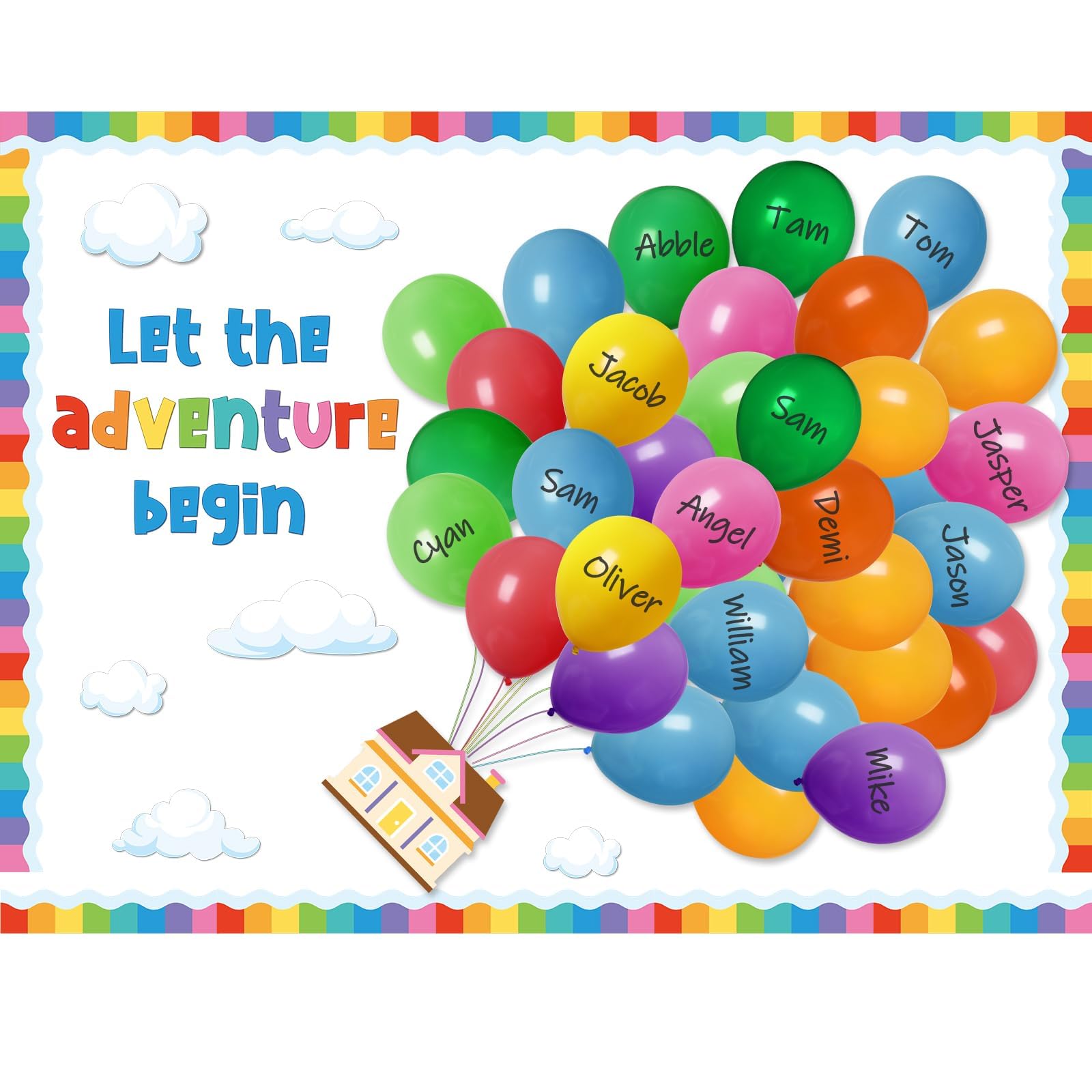 Photo 1 of 3D Colorful Balloon Bulletin Board Classroom Decoration Mix Adventure Balloon Cloud Bulletin Board Set Colorful Balloon Themed Cutouts for Classroom School Blackboard Wall Decor Party Supplies
