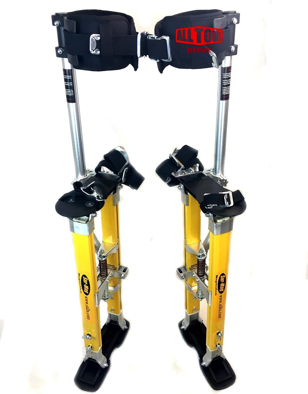 SurPro SP Quad Lock Single Legs Support Magnesium Drywall Stilts 24-40 in. (SUR-SP-2440MP) Newest Model