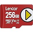 Lexar 256GB Play Micro SD Card, UHS-I, C10, U3, V30, A2, Full HD, 4K, Up to 205/140 MB/s microSDXC Memory Card, Expanded Storage for Nintendo Switch, Gaming, Smartphones, Tablets (LMSPLAY256G-BNSNU)