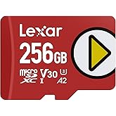 Lexar 256GB PLAY micro SD Card, UHS-I, C10, U3, V30, A2, Full HD, 4K, Up to 205/140 MB/s microSDXC Memory Card, Expanded Storage for Nintendo-Switch 1, Gaming, Smartphones, Tablets (LMSPLAY256G-BNSNU)