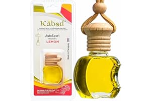 Kabod Lemon Hanging Car Air Freshener | Essential Oil Diffuser | Fresh Citrus Scent | Natural Odor Eliminator | Long-Lasting Fragrance | 10 ml