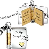VANLOVEMAC Book Necklace for Daughter to My Daughters Necklace from Mom Dad Valentines Day Gifts for Daughter Girls Baptism Confirmation Gifts for Teen Girls 18th Birthday Stocking Stuffers