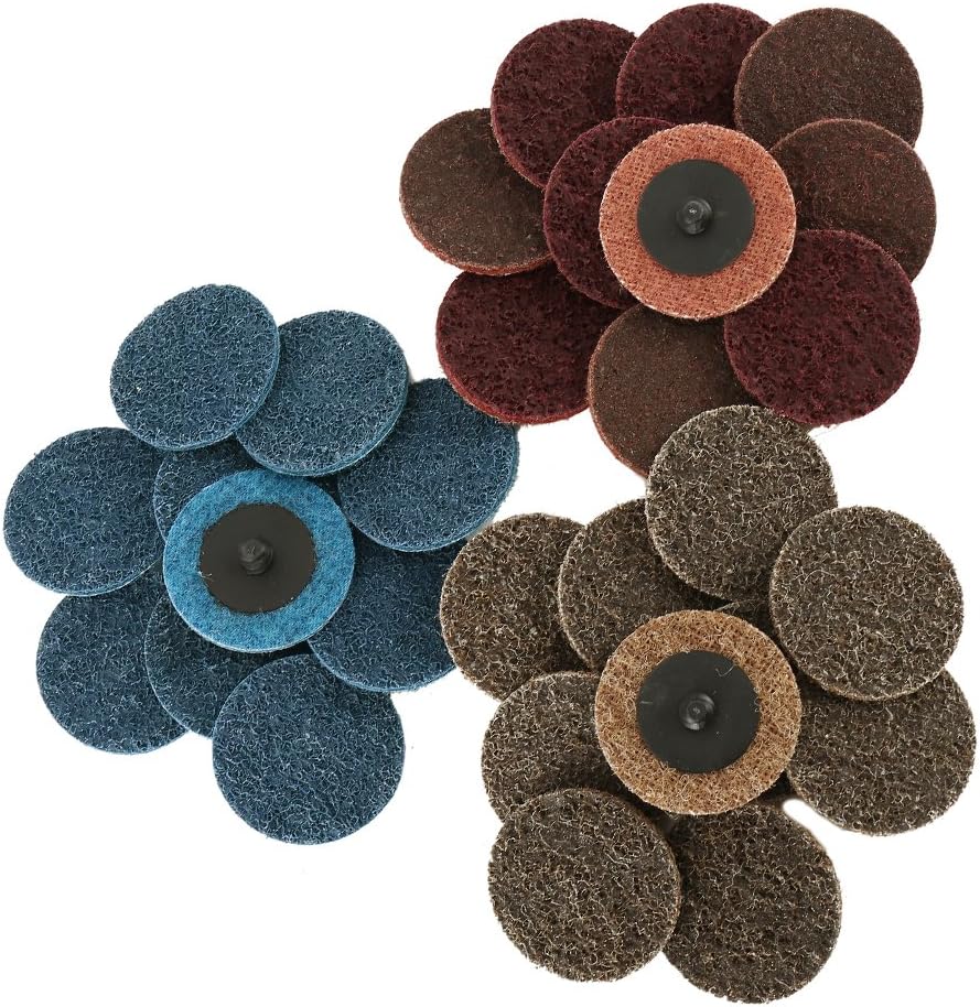 Wrightus 60pcs Roloc Sanding Disc 2 inch Mixed Pack Surface Conditioning Discs/Roloc Disc/Air Grinder Disc Quick-Change Discs for Surface Prep Strip Grind Polish Finish Burr Rust Paint Removal (Course