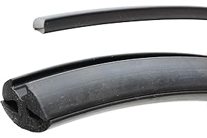 SEAL RUBBER EPDM Dense Rubber Window Locking Gasket Weather Stripping Window Seal, Tow-Piece Locking Action (Inline), Fits 1/5 Inch Glass and 1/10 Inch Panel Edge, (10 Feet Length)
