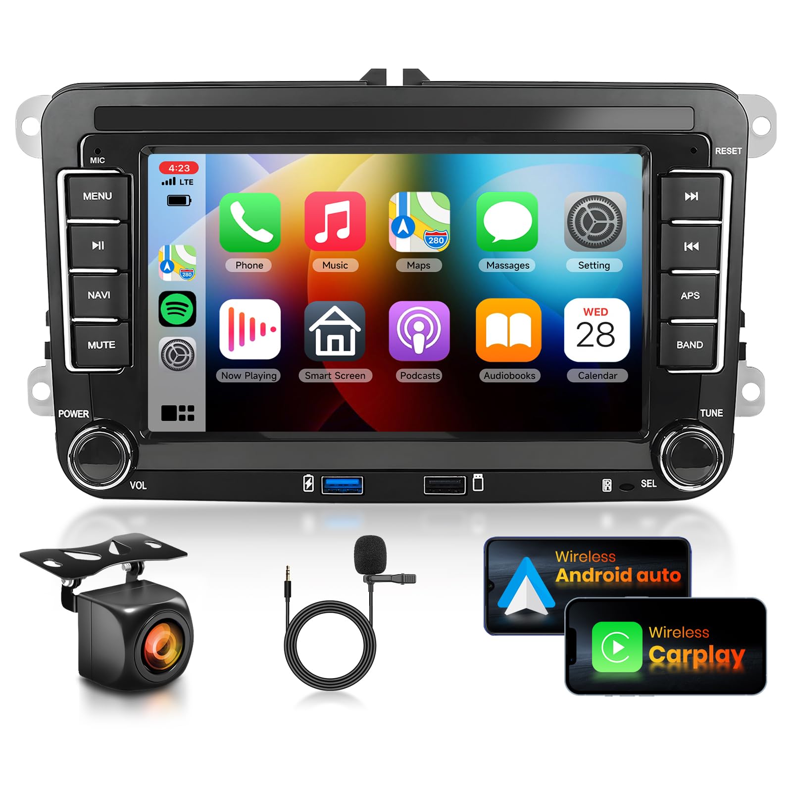 Photo 1 of DSP 2G 64G Radio for VW Passat Jetta Golf Touran Seat Golf Beetle Car Stereo with Wireless Carplay Android Auto,7 inch IPS Touch Screen MirrorLink FM/RDS 26UIs GPS WiFi AHD Backup Camera MIC 36/40Pin