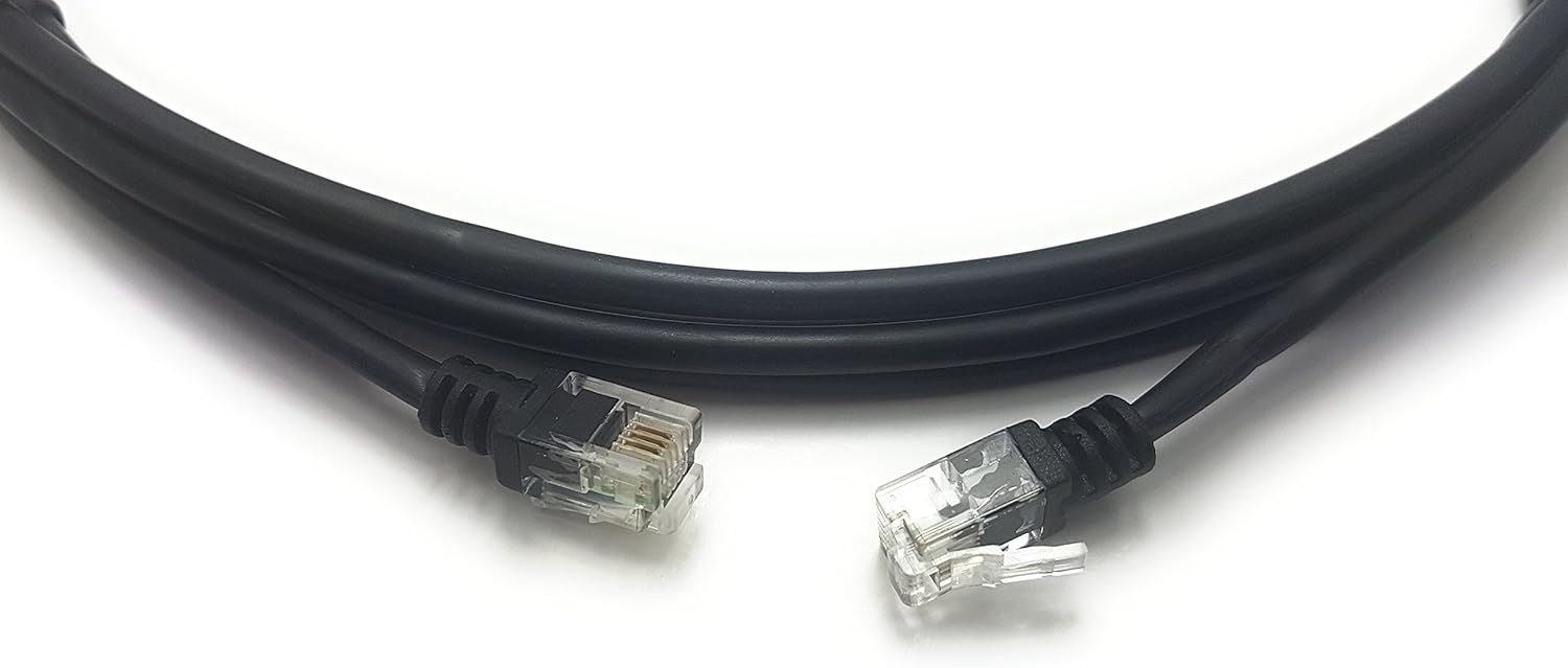 MainCore 3m Long Black ADSL 2+ High Speed 26AWG Broadband Modem Cable RJ11 to RJ11 (Available in 1m, 2m, 3m, 5m, 10m, 20m) (3m)