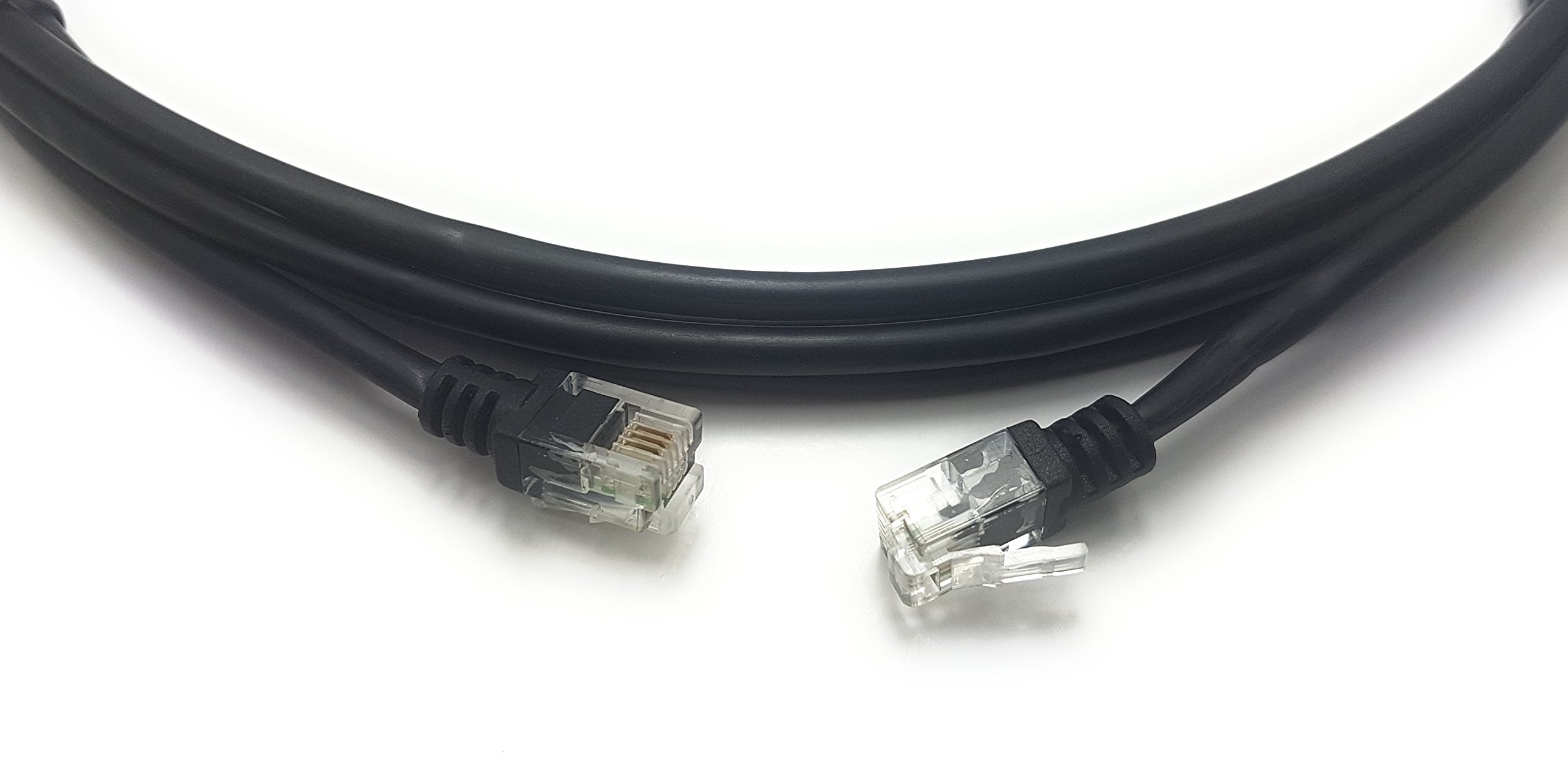 MainCore 3m Long Black ADSL 2+ High Speed 26AWG Broadband Modem Cable RJ11 to RJ11 (Available in 1m, 2m, 3m, 5m, 10m, 20m) (3m)