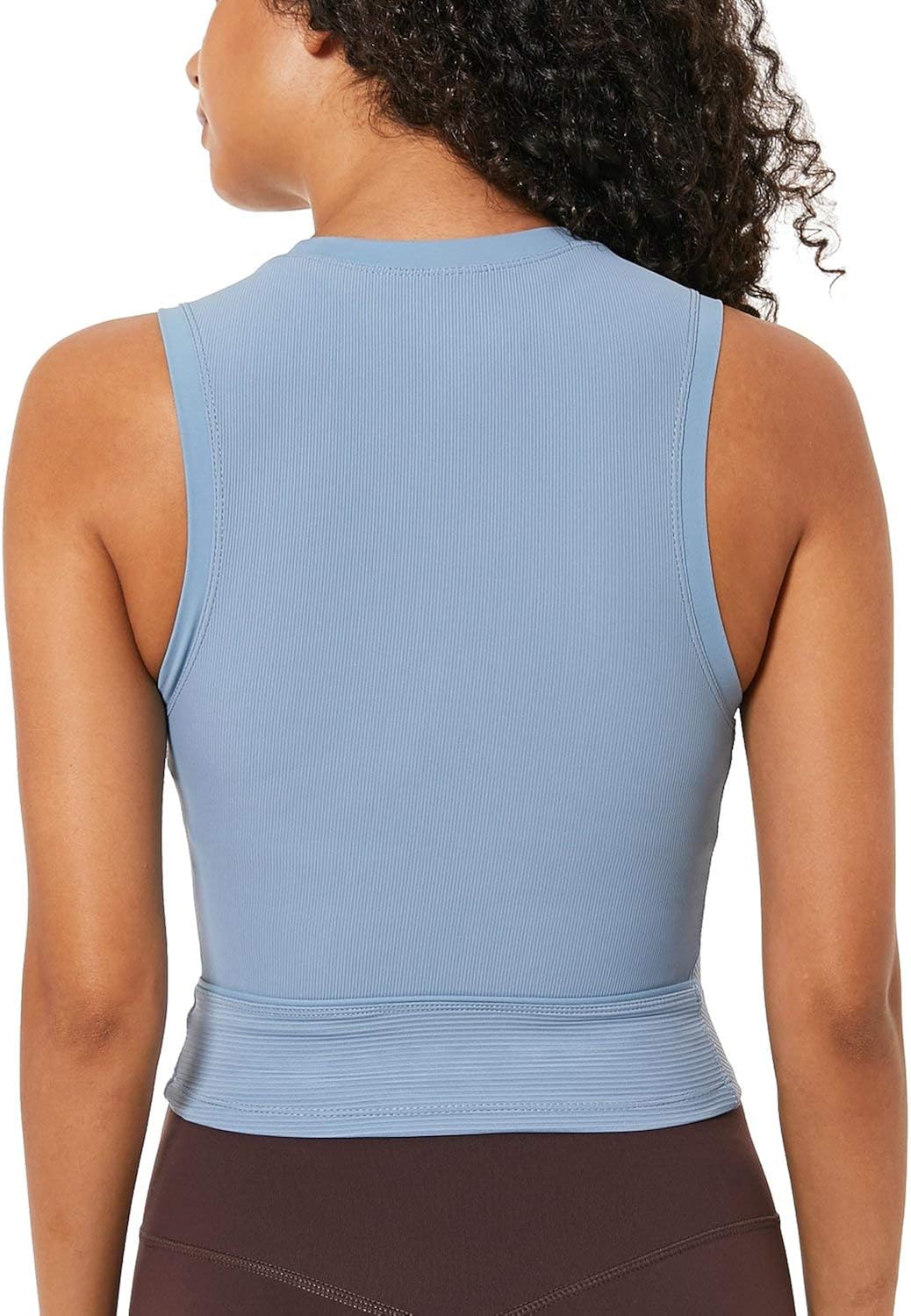 Willit Women's Workout Crop Tank Tops Gym Active Sleeveless Shirts for Yoga Running Fitness High Neck: Clothing