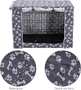 Pethiy Dog Crate Cover Polyester Pet Kennel Universal Fit 24 Inch Sky Gray view 5