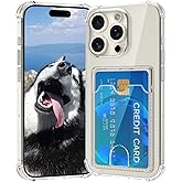 RIERBUBU Compatible with iPhone 15 Pro Max Case with Card Holder, Wallet Case Clear Slim Soft Protective Cover Shockproof Anti-Scratch Phone Card Case for iPhone 15 Pro Max