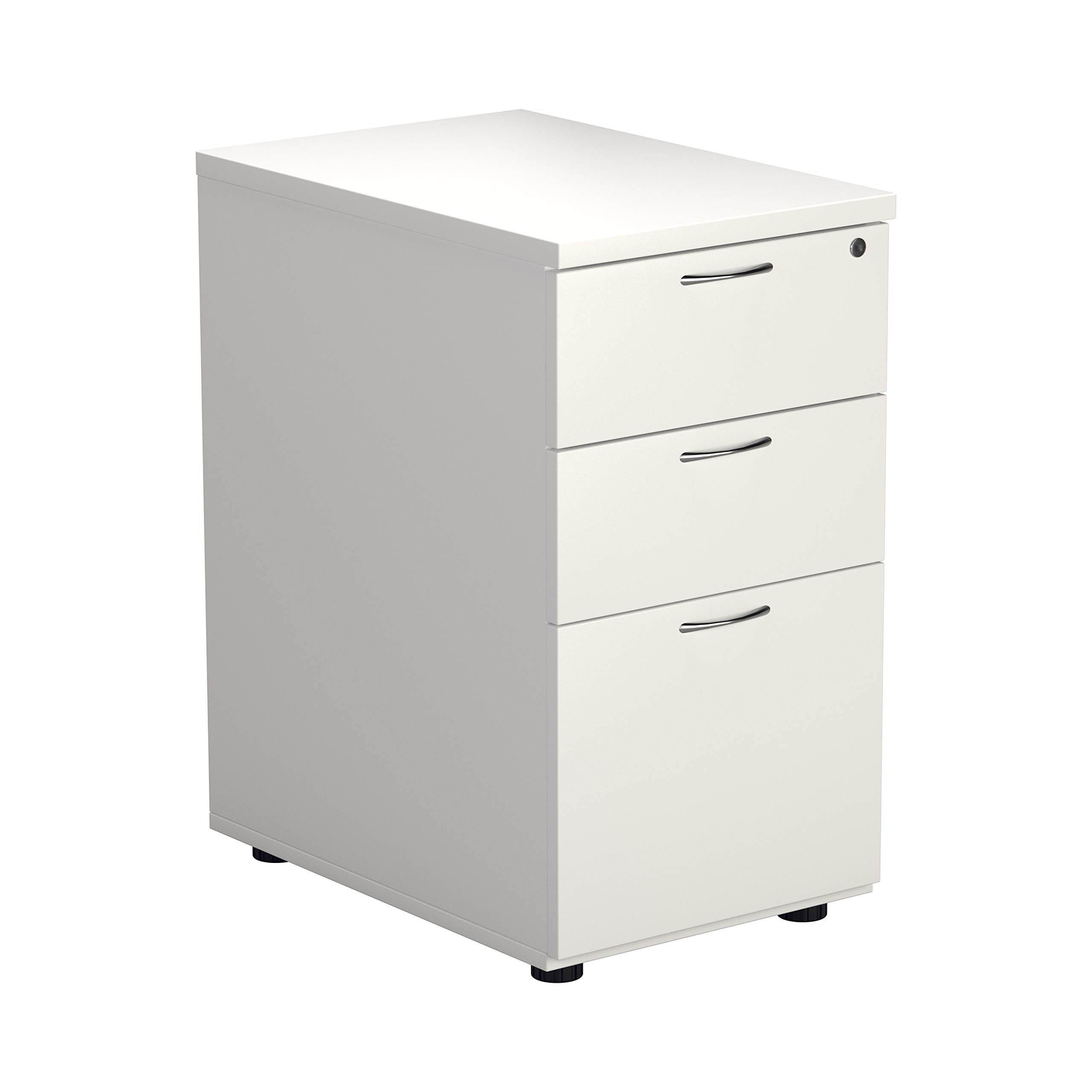 Office Hippo Heavy Duty Pedestal Filing Cabinet, File Cabinet, Office Cabinet, Lockable Filing Cabinet Office Storage, A4/Foolscap - White, 3 Drawer
