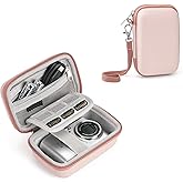 YINKECASE Digital Camera Case Fit for KODAK PIXPRO FZ45/FZ55/ CAMKORY/STUOGYUM DC402-AF/Canon IXUS, Storage Travel Carry Case with 3 SD Card Slots for Camera, Batteries, SD Card, Pink