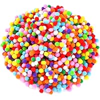 Caydo 2400 Pieces Mini Craft Pompoms Assorted Colors 6 mm Pom poms for Hobby Supplies