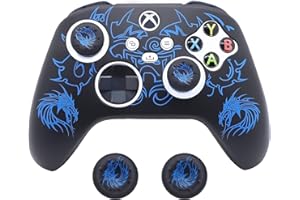 BRHE Protective Case for Xbox Series X/S Controller Skin Glitter Silicone Anti-Slip Silicone Cover Protector Compatible with Xbox Series S/X Controller with 2 Thumb Grips Caps