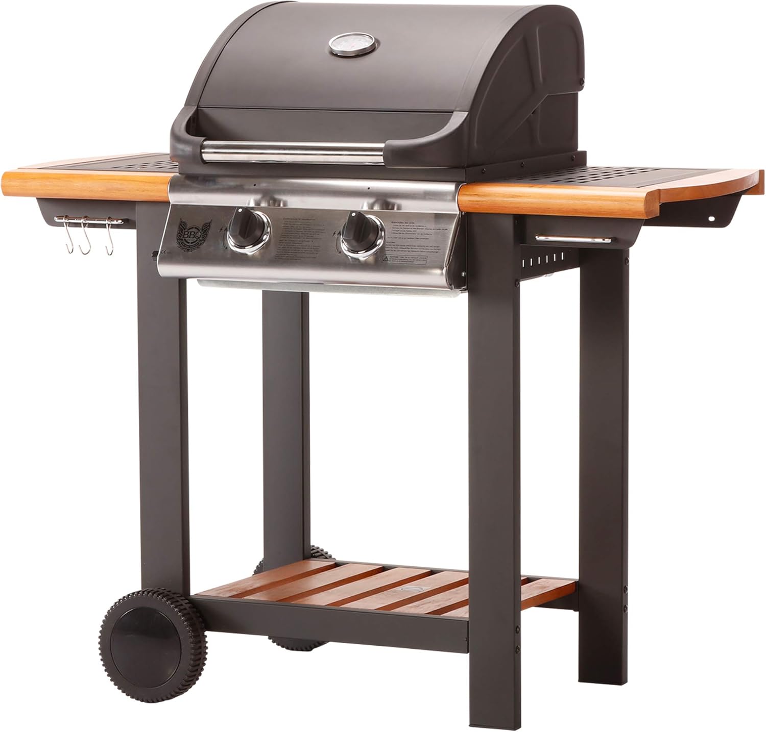 BBQ Chief MAXXUS Gasgrill Timber - Grillwagen in attraktivem Design mit Holzapplikation - in verschiedenen Größen erhältlich (Timber 2.0)