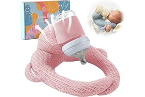 Miocololy Baby Bottle Holder, Hands Free Support Pad for Self Feeding, Soft Breathable Design (Pink)
